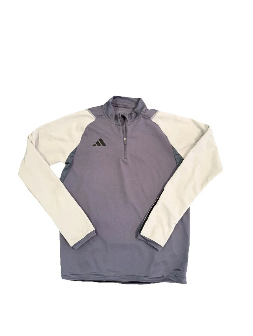 adidas AEROREADY Slim Fit 1/4 Zip Training Top - Grey/White - Men's Medium